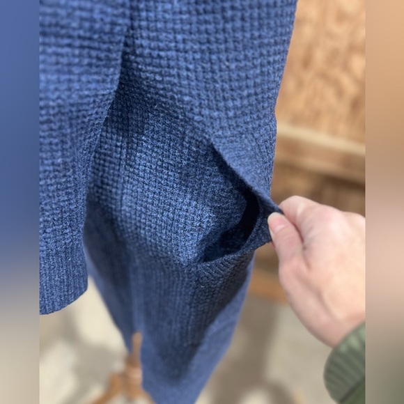 Madewell Alpaca Merino Wool Blend Waffle Stitch Open Front Long Cardigan Sweater - Picture 7 of 10